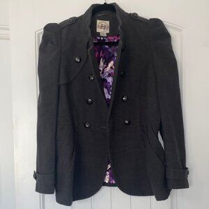 Hydraulic Charcoal Double-Breasted Blazer